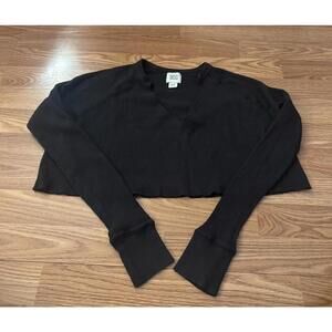 BDG Waffle Knit Cropped Long Sleeve Size Small